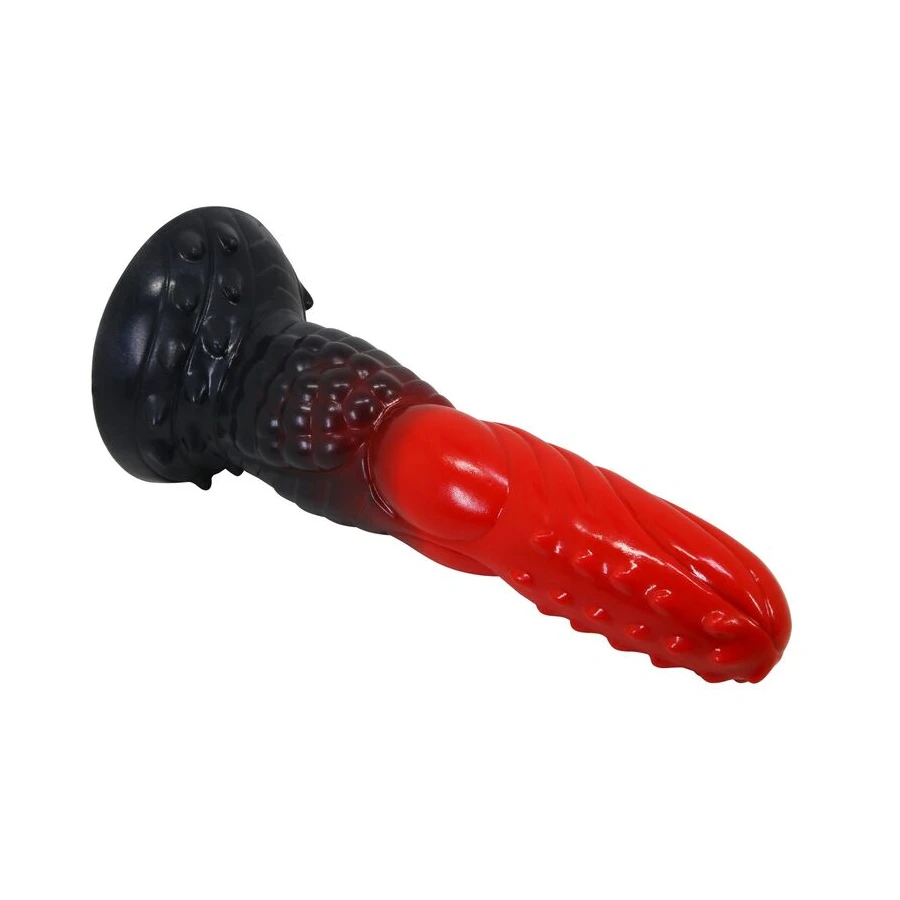 POWER MONSTERS - FIRE DRAGON FANTASY DILDO WITH SUCTION CUP 24.5 CM Ø 5.8 CM RED  BLACK